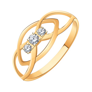 Кольцо из золота 585 пробы с фианитом ATOLL 10806