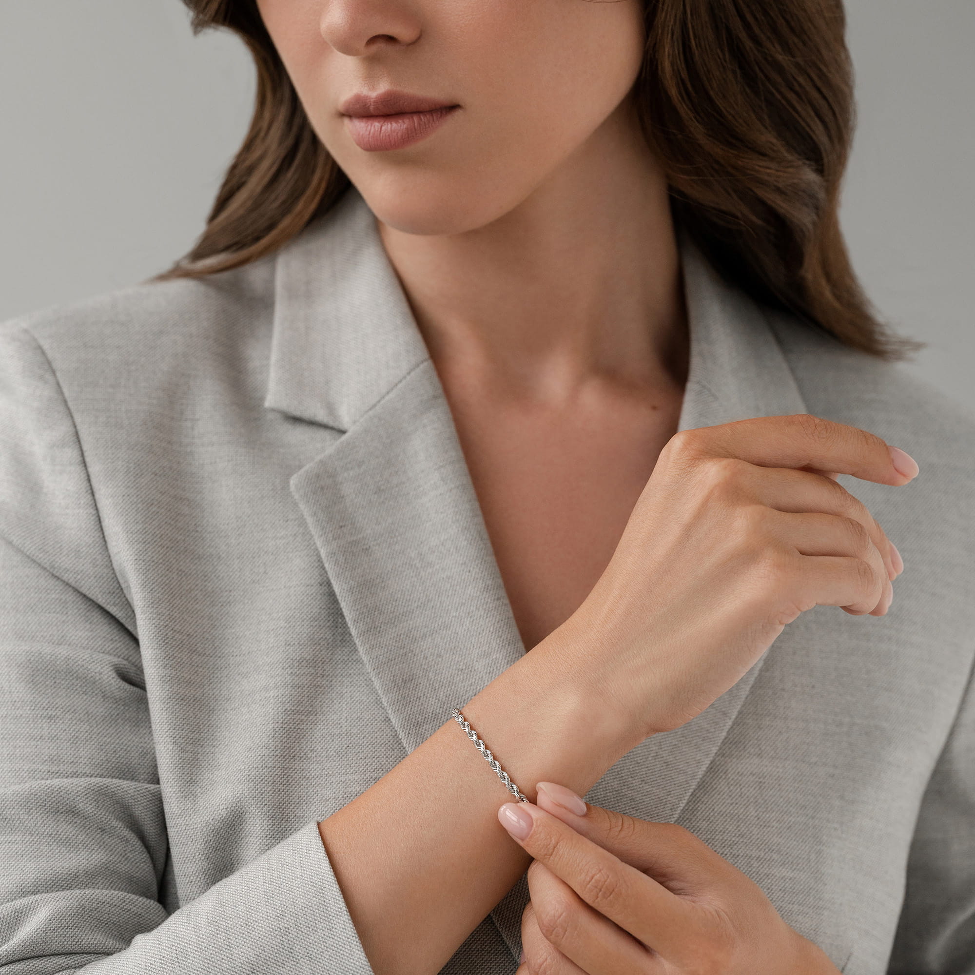 Браслет из серебра 925 пробы KRASTSVETMET НБ 22-080Ю-3 d.0,57 Серебро 925 пр.