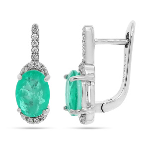 Серьги из серебра 925 пробы с турмалином EVORA 651636