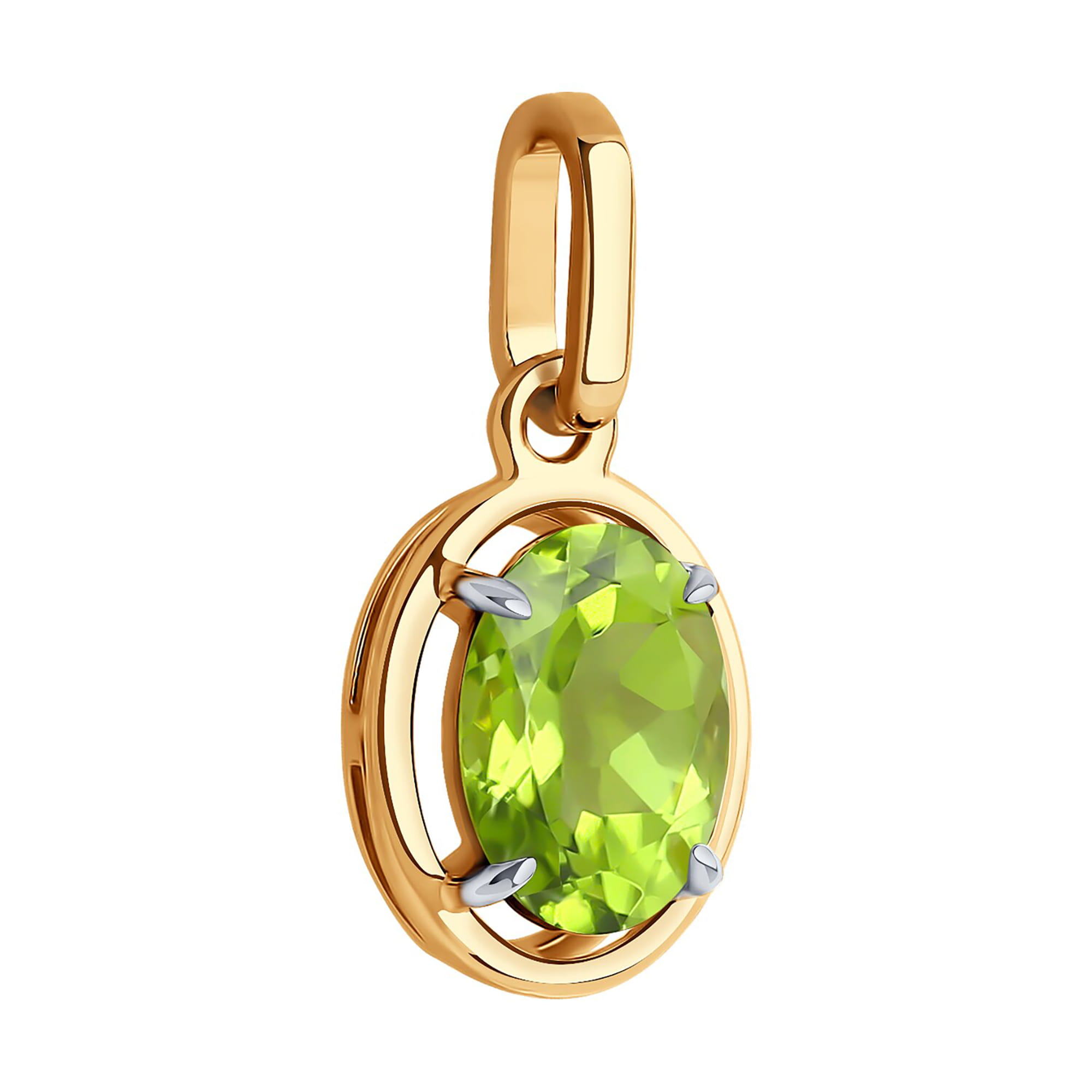 Кулон из золота 585 пробы с хризолитом SOKOLOV 51-330-01927-3 Золото 585 пр.