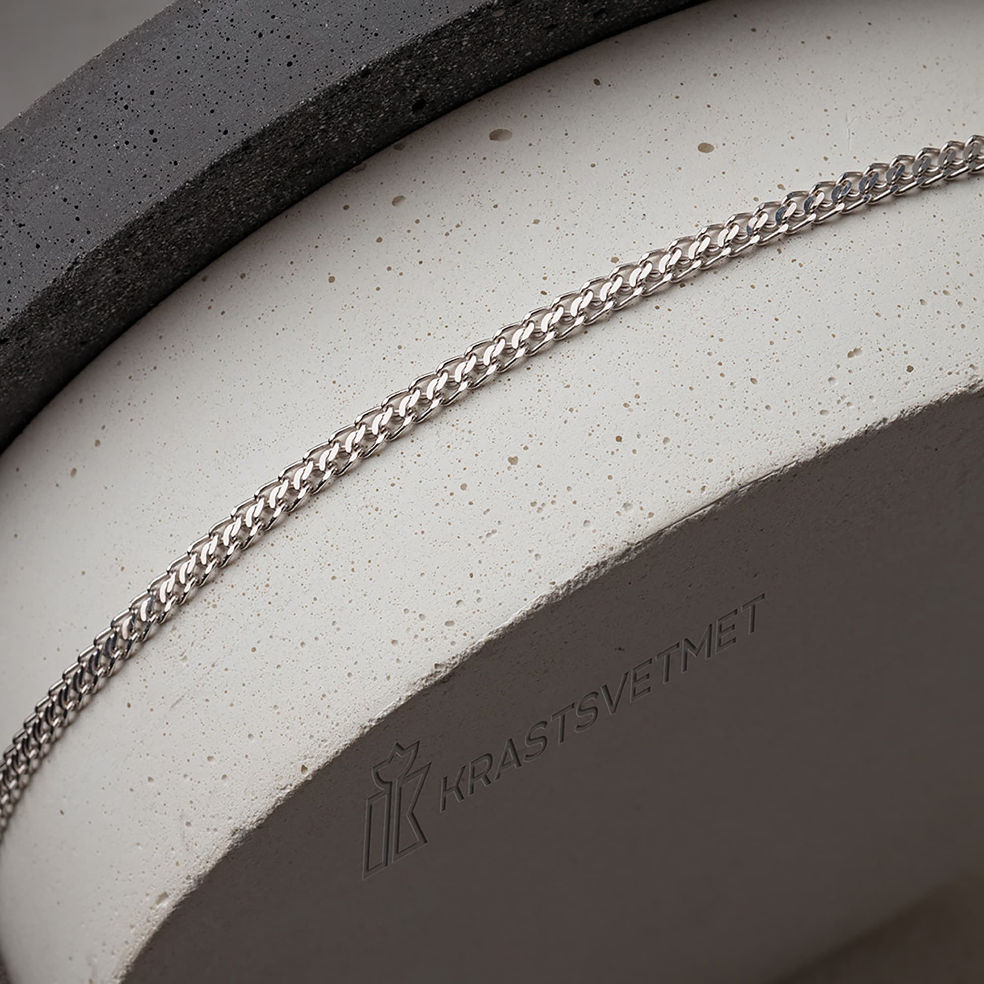 Цепь из серебра 925 пробы KRASTSVETMET НЦ 22-040Ю-3 d.0,50 