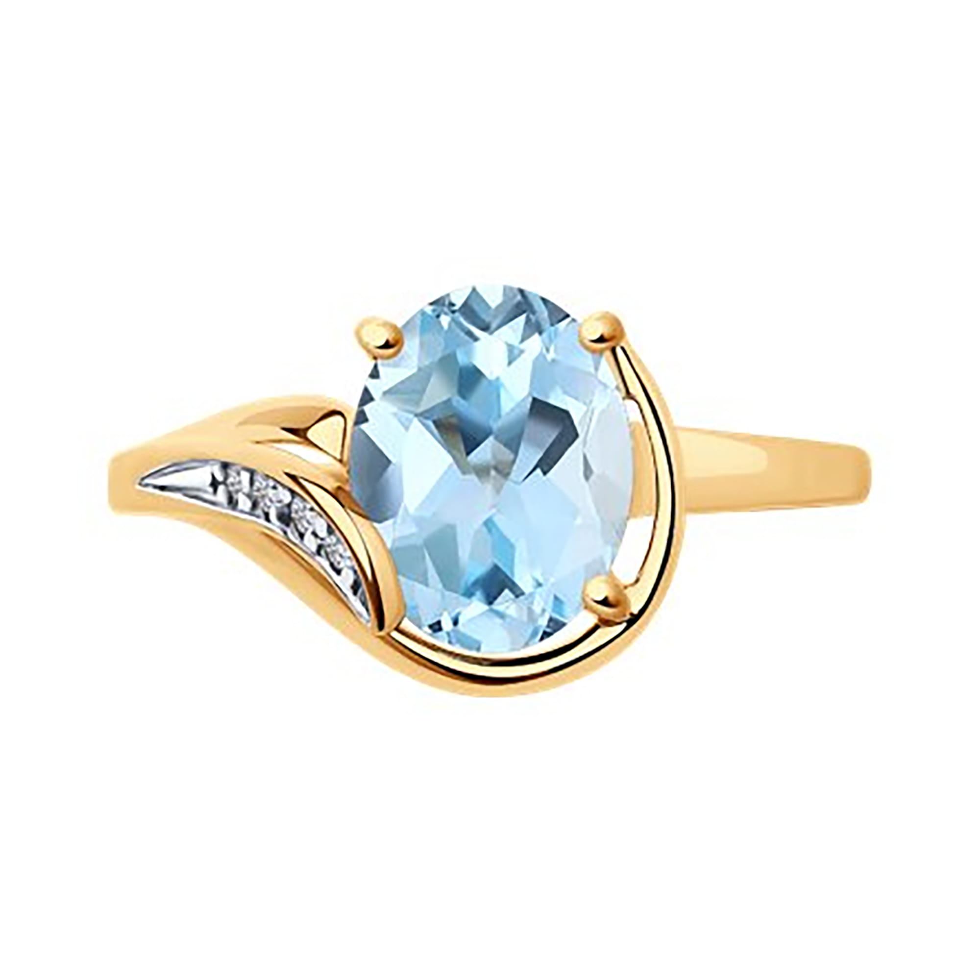 Кольцо из золота 585 пробы с топазом SOKOLOV 51-310-01561-2 Золото 585 пр.