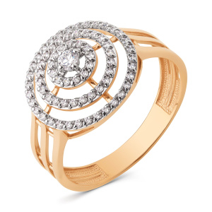 Кольцо из золота 585 пробы с фианитом DINASTIA 030941-1102