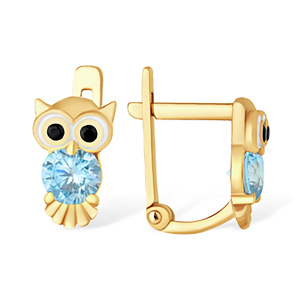 Серьги из золота 585 пробы с фианитом EFREMOV С10911423