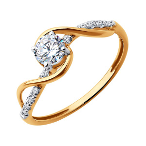 Кольцо из золота 585 пробы с фианитом SOKOLOV 51-110-02503-1