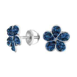 Серьги из серебра 925 пробы с кристаллом АЛЬФА-КАРАТ 0828C0228