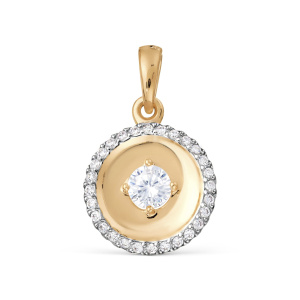 Кулон из золота 585 пробы с фианитом KARATOV Т147035309