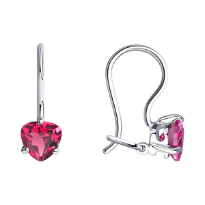 Серьги из серебра 925 пробы с фианитом SOKOLOV 94020579