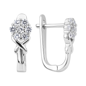Серьги из серебра 925 пробы с фианитом JUVEDEL СЛ-5564