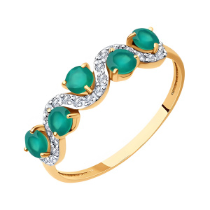 Кольцо из золота 585 пробы с агатом SOKOLOV 716824