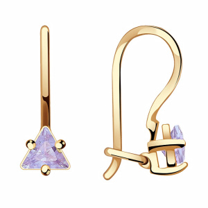 Серьги из золота 585 пробы с фианитом АЛЕКСАНДРА ЮЗ с151-20