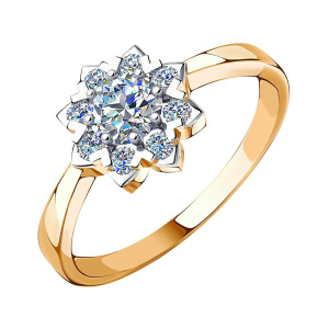 Кольцо из золота 585 пробы с фианитом SANIS 01-117797