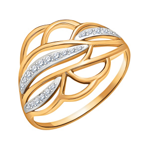 Кольцо из золота 585 пробы с фианитом ATOLL 10117