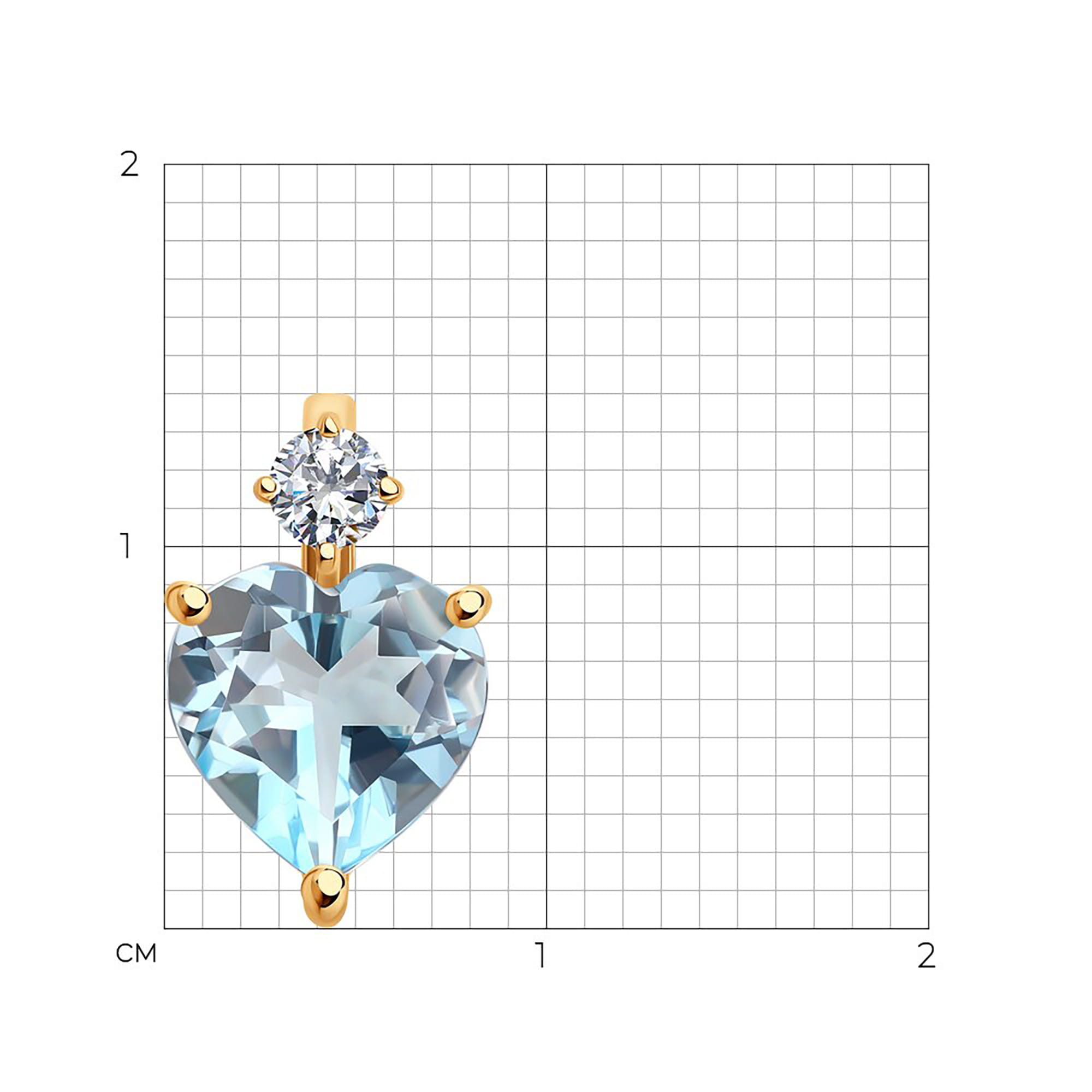 Кулон из золота 585 пробы с фианитом SOKOLOV 732930 Золото 585 пр.