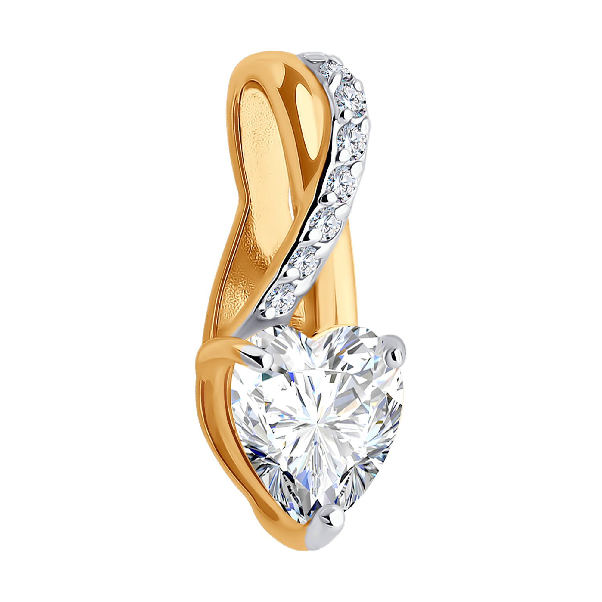 Кулон из золота 585 пробы с фианитом SOKOLOV 036631 Золото 585 пр.