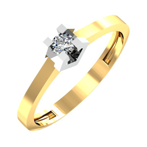 Кольцо из золота 585 пробы с фианитом SANIS 08-118031