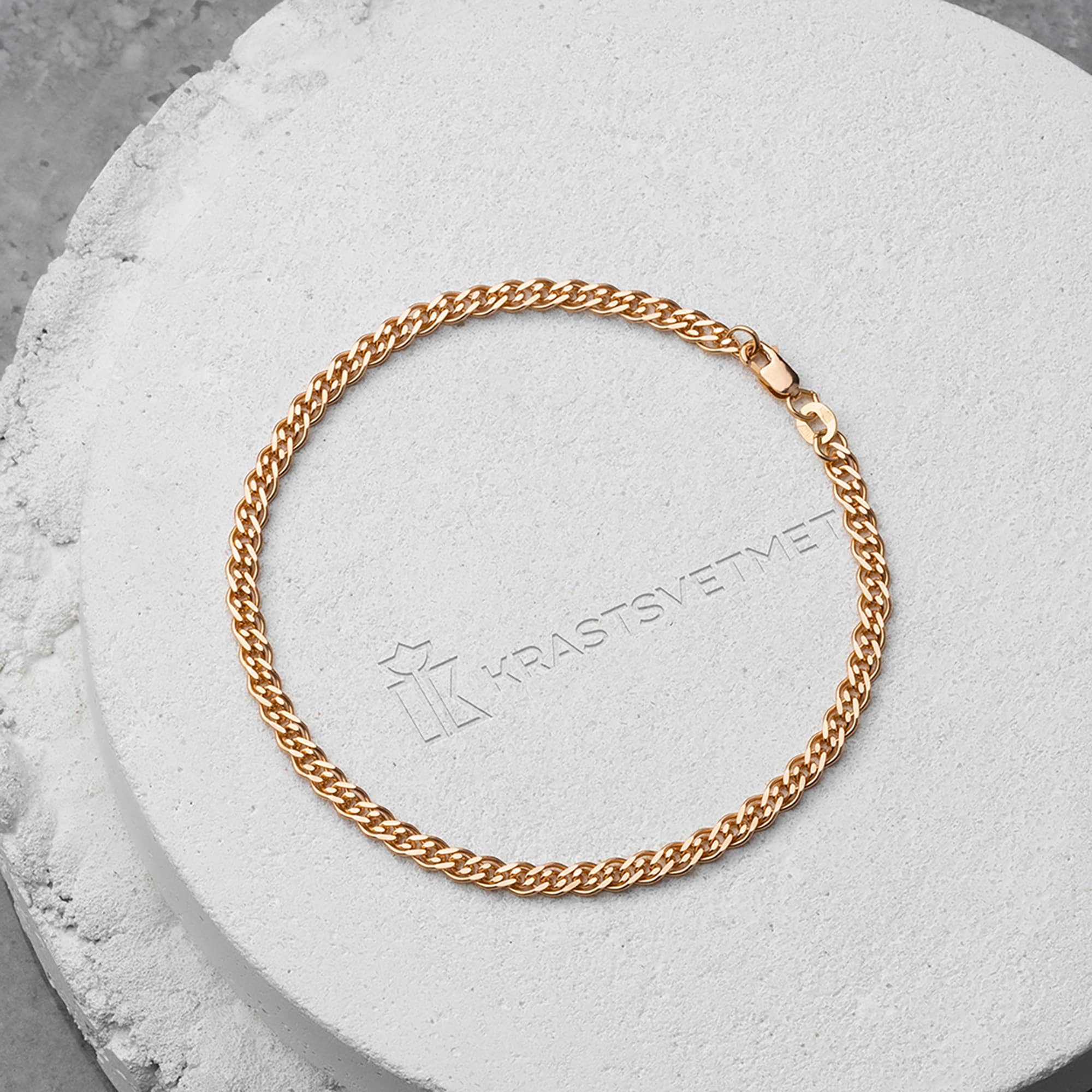 Браслет из золота 585 пробы KRASTSVETMET НБ 12-200ПГ d.0.60 Золото 585 пр.