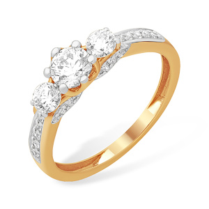 Кольцо из золота 585 пробы с фианитом EFREMOV К13212427