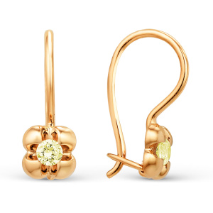 Серьги из золота 585 пробы с фианитом DINASTIA 002175-1120