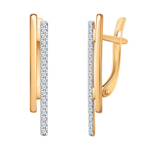 Серьги из золота 585 пробы с фианитом ATOLL 22102