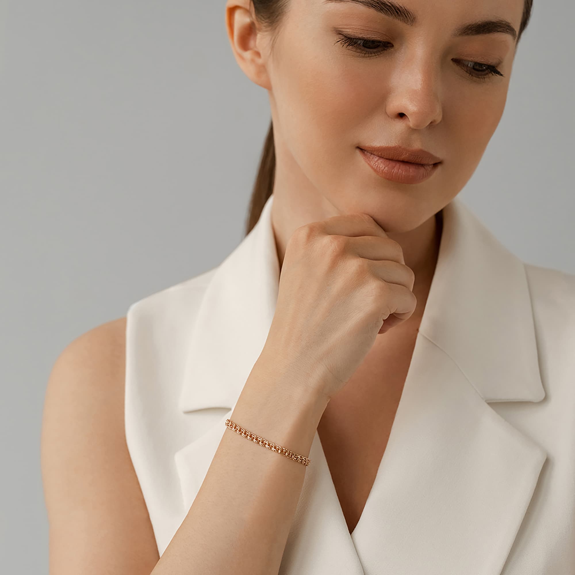 Браслет из золота 585 пробы KRASTSVETMET НБ 12-316ПГ d.0.60 Золото 585 пр.