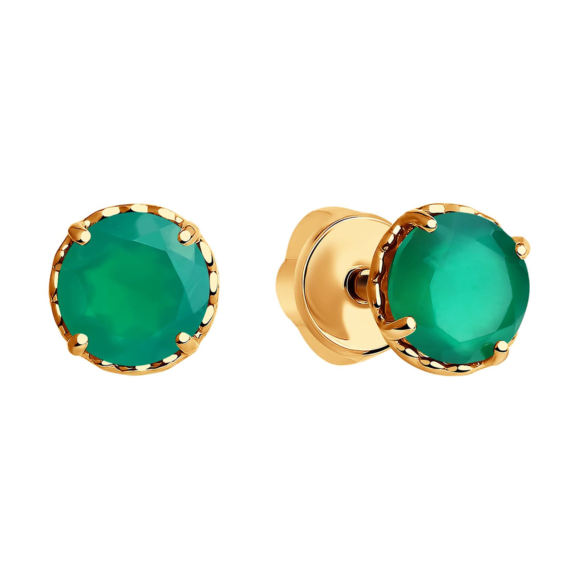 Серьги из золота 585 пробы с агатом SOKOLOV 724198 Золото 585 пр.