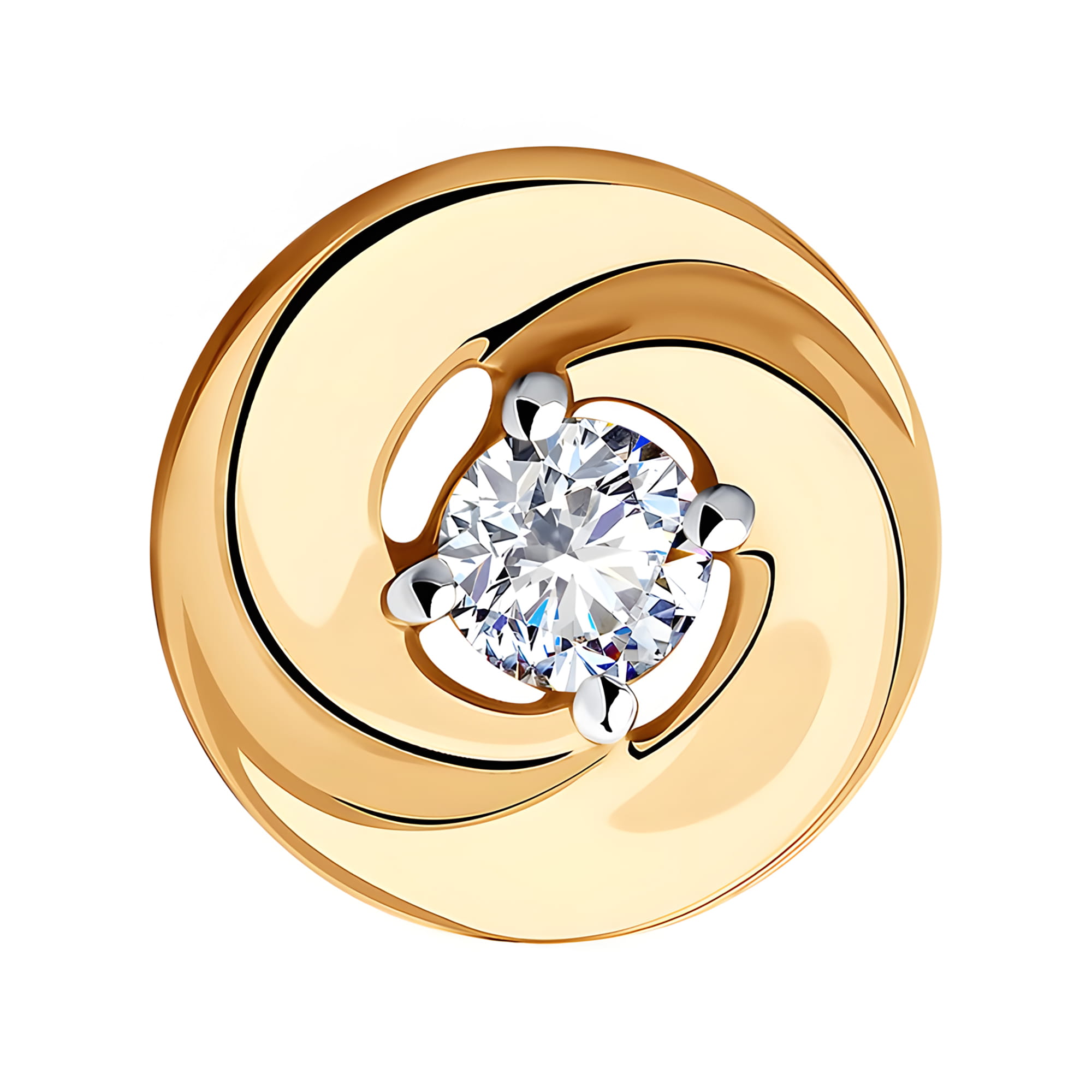 Кулон из золота 585 пробы с фианитом SOKOLOV 035795 Золото 585 пр.