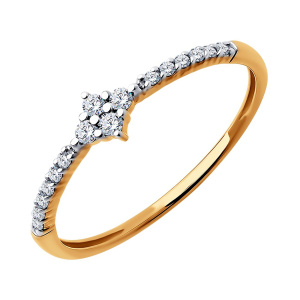 Кольцо из золота 585 пробы с фианитом SOKOLOV 51-110-02399-1