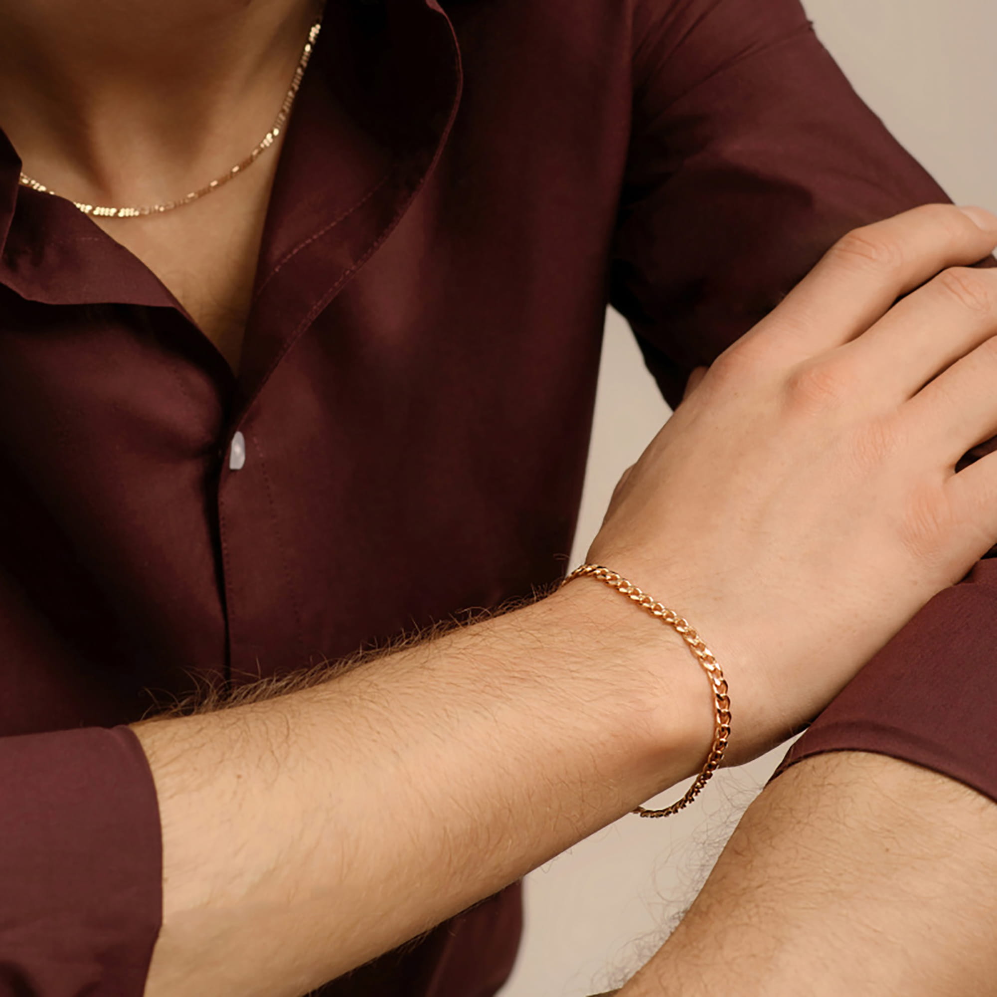 Браслет из золота 585 пробы KRASTSVETMET НБ 12-002ПГ d.1.80 Золото 585 пр.