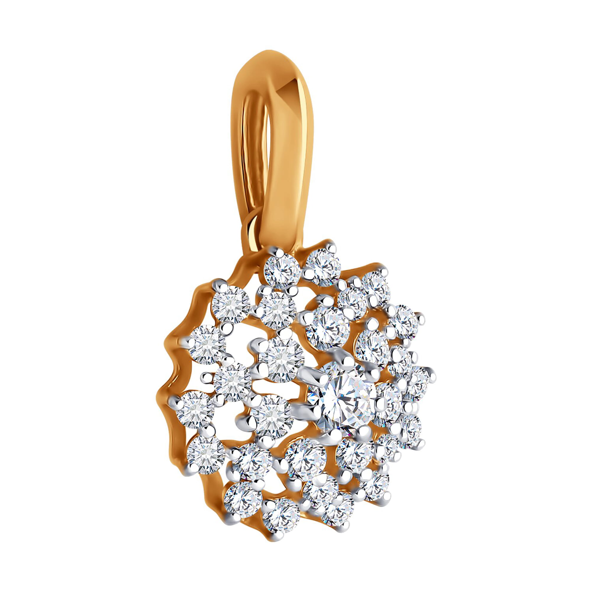 Кулон из золота 585 пробы с фианитом SOKOLOV 51-130-02302-1 Золото 585 пр.