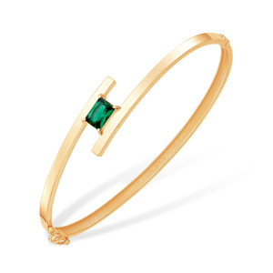 Браслет из золота 585 пробы с изумрудом гидротермальным IZUMRUD Б10419378