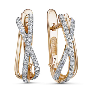 Серьги из золота 585 пробы с фианитом DEL'TA 1202632