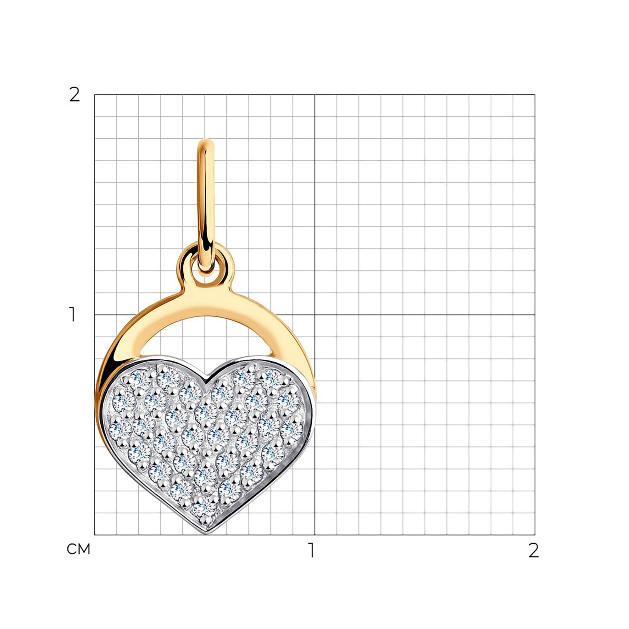 Кулон из золота 585 пробы с фианитом SOKOLOV 035825 Золото 585 пр.