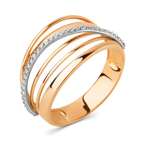 Кольцо из золота 585 пробы с фианитом DINASTIA 022971-1102