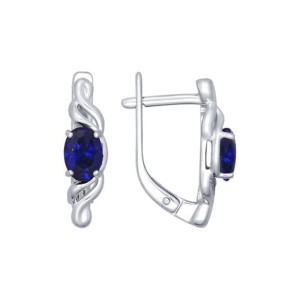 Серьги из серебра 925 пробы с сапфиром SOKOLOV 62020002