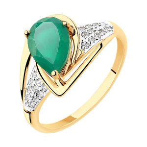 Кольцо из золота 585 пробы с агатом SOKOLOV 51-310-00149-1