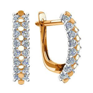 Серьги из золота 585 пробы с фианитом SANIS 01-218388