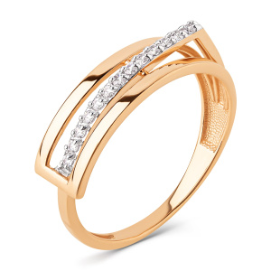 Кольцо из золота 585 пробы с фианитом DINASTIA 026691-1102