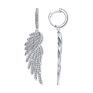 Серьги из серебра 925 пробы с фианитом SOKOLOV 94025773