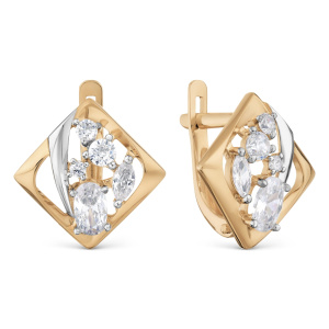 Серьги из золота 585 пробы с фианитом KARATOV Т14202Б034