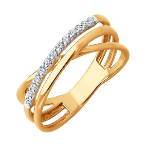 Кольцо из золота 585 пробы с фианитом SOKOLOV 51-110-02611-1