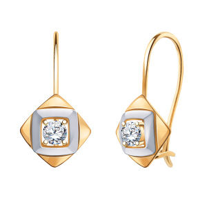 Серьги из золота 585 пробы с фианитом ATOLL 21148