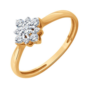 Кольцо из золота 585 пробы с фианитом SOKOLOV 51-110-02877-1