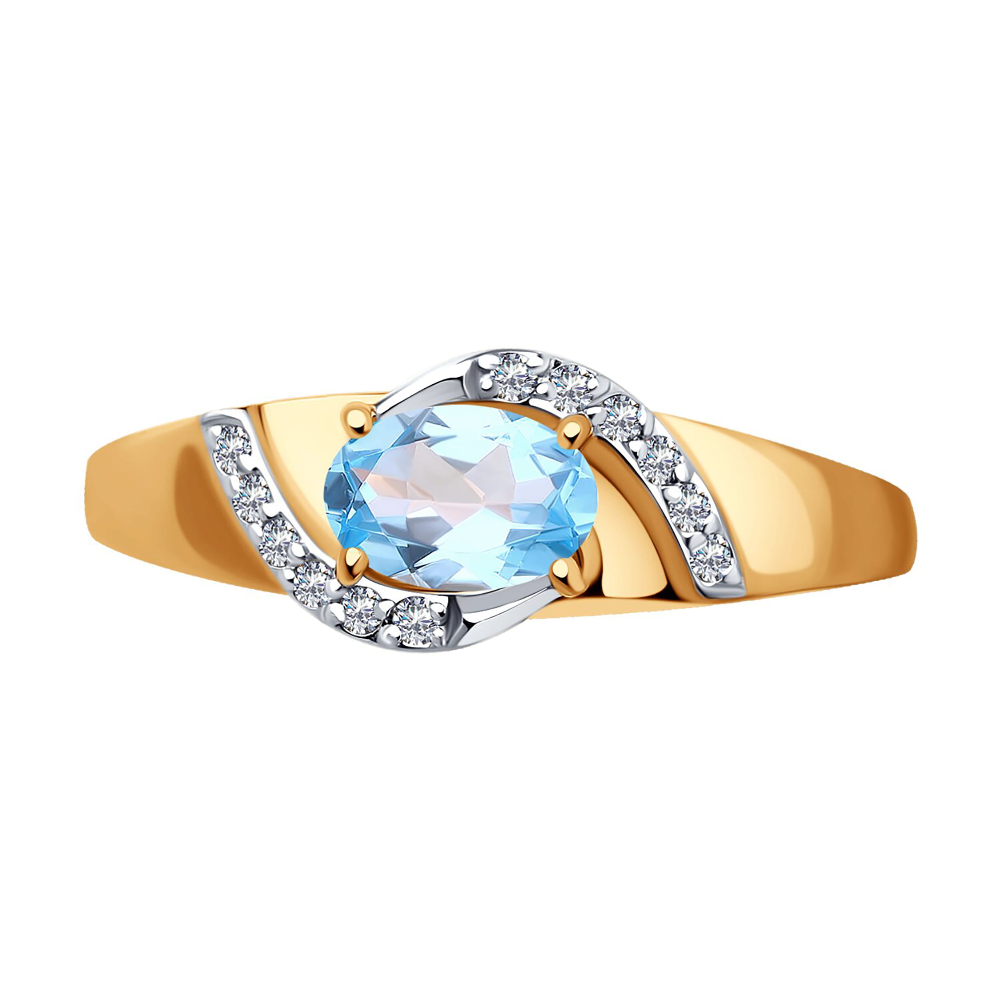 Кольцо из золота 585 пробы с топазом SOKOLOV 716971 Золото 585 пр.