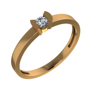 Кольцо из золота 585 пробы с фианитом SANIS 01-117393