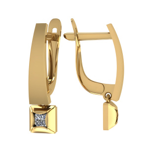 Серьги из золота 585 пробы с фианитом SANIS 08-217689