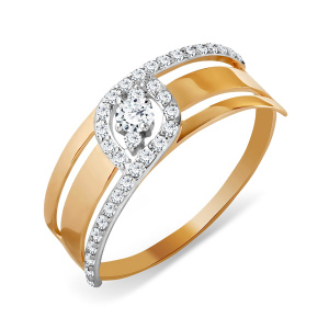 Кольцо из золота 585 пробы с фианитом KARATOV Т147017294