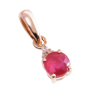 Кулон из золота 585 пробы с рубином 46618P