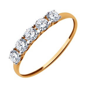 Кольцо из золота 585 пробы с фианитом SOKOLOV 019263