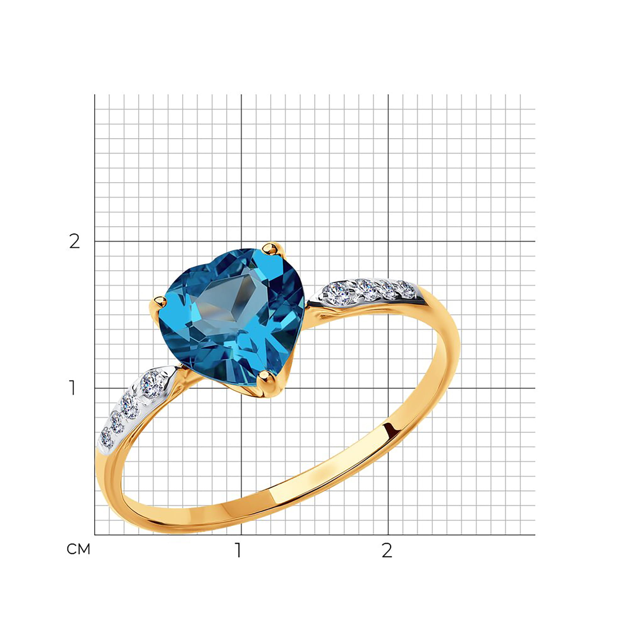 Кольцо из золота 585 пробы с топазом SOKOLOV 714993 